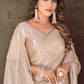 Classic Organza Silk Cream Embroidered Saree