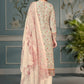 Pant Style Suit Muslin Cream Floral Patch Salwar Kameez