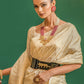 Classic Silk Cream Weaving Saree