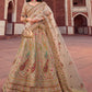 Lehenga Choli Silk Cream Embroidered Lehenga Choli