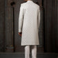 Sherwani Art Silk Cream Machine Embroidery Mens