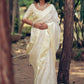 Contemporary Organza Cream Woven Saree