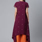 Casual Kurti Crepe Silk Wine Print Kurtis