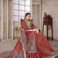 Designer Crepe Silk Red Digital Print Saree