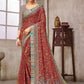 Designer Crepe Silk Red Digital Print Saree