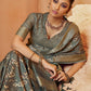 Classic Crepe Silk Grey Digital Print Saree