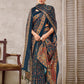 Designer Crepe Silk Morpeach Digital Print Saree
