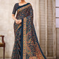 Designer Crepe Silk Morpeach Digital Print Saree
