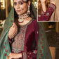 Trendy Suit Crepe Silk Maroon Embroidered Salwar Kameez