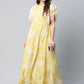 Floor Length Kurti Crepe Silk Yellow Digital Print Kurtis