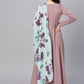 Floor Lenght Salwar Suit Crepe Silk Mauve Lace Gown