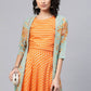 Designer Kurti Crepe Silk Orange Print Kurtis