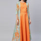 Designer Kurti Crepe Silk Orange Print Kurtis