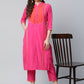 Casual Kurti Crepe Silk Fuchsia Print Kurtis