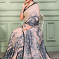 Classic Crepe Silk Peach Print Saree
