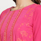 Designer Kurti Crepe Silk Fuchsia Print Kurtis