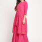 Designer Kurti Crepe Silk Fuchsia Print Kurtis