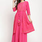 Designer Kurti Crepe Silk Fuchsia Print Kurtis