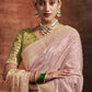 Designer Crepe Silk Pure Dola Pink Kashmiri Saree
