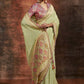 Trendy Saree Crepe Silk Pure Dola Sea Green Kashmiri Saree