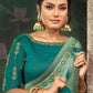 Classic Crepe Silk Sea Green Embroidered Saree