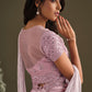 Contemporary Crepe Silk Georgette Pink Embroidered Saree