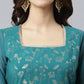 Palazzo Salwar Suit Crepe Silk Teal Print Salwar Kameez