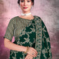 Trendy Saree Crepe Silk Organza Green Embroidered Saree