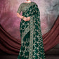 Trendy Saree Crepe Silk Organza Green Embroidered Saree