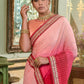 Trendy Saree Chinon Crush Hot Pink Pink Embroidered Saree