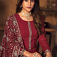 Palazzo Salwar Suit Georgette Maroon Crystals Salwar Kameez