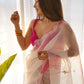 Contemporary Organza White Cut Work Saree