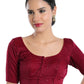 Designer Blouse Silk Maroon Strips Print Blouse