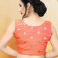 Designer Blouse Jacquard Peach Weaving Blouse