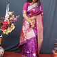 Contemporary Banarasi Silk Purple Weaving Saree