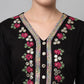 Designer Kurti Rayon Viscose Black Embroidered Kurtis