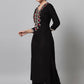 Designer Kurti Rayon Viscose Black Embroidered Kurtis