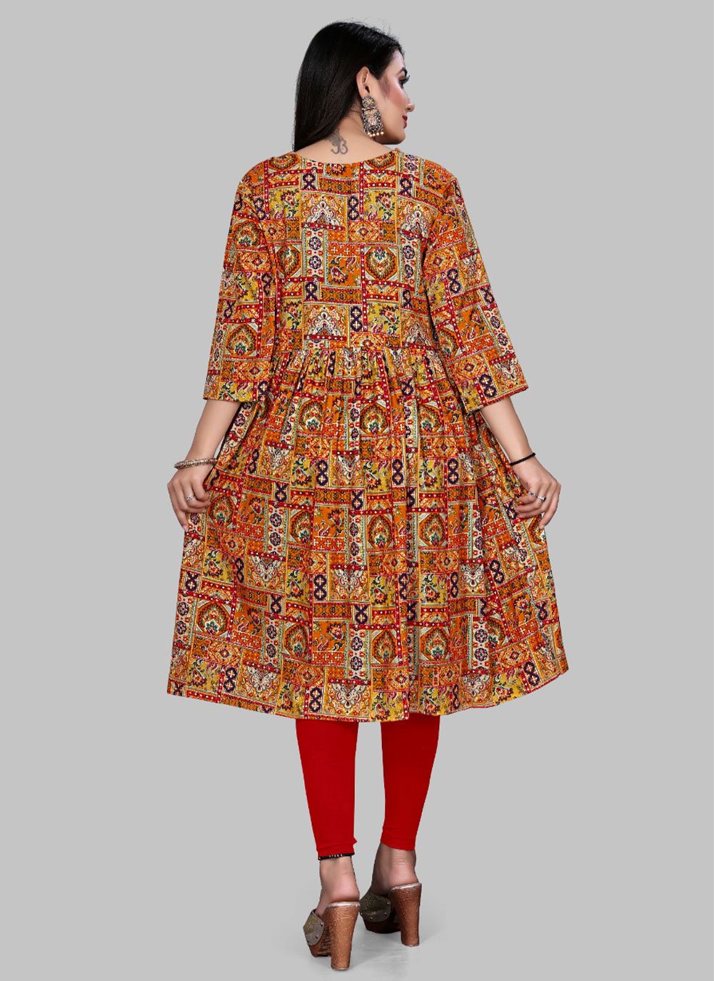 Designer Kurti Rayon Viscose Multi Colour Foil Print Kurtis