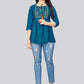 Designer Kurti Rayon Blue Embroidered Kurtis