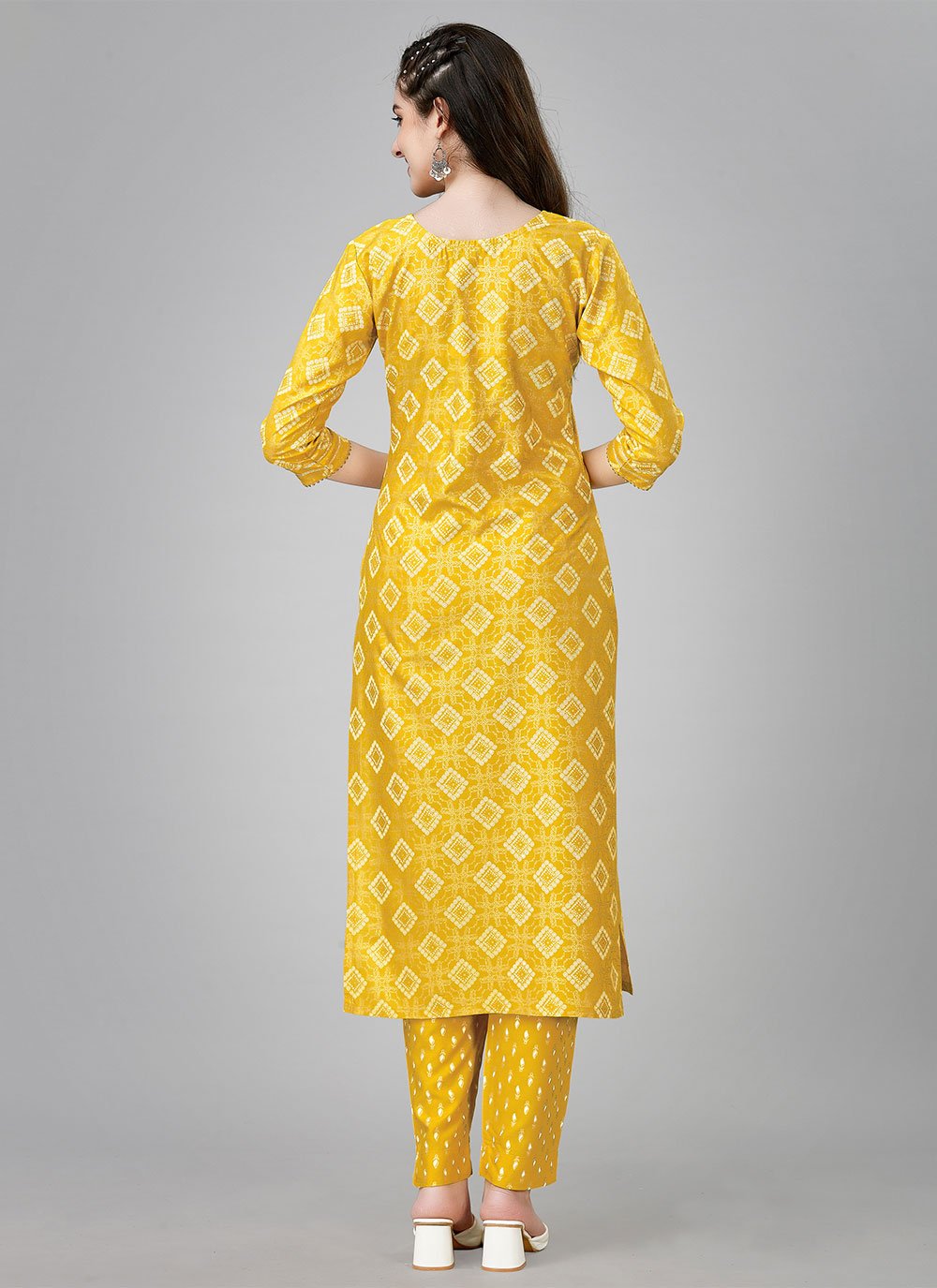 Designer Kurti Rayon Mustard Embroidered Kurtis