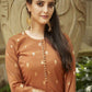 Designer Kurti Viscose Brown Jacquard Work Kurtis