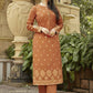 Designer Kurti Viscose Brown Jacquard Work Kurtis