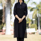 Designer Kurti Cotton Black Plain Kurtis