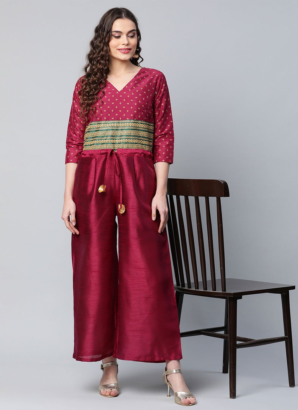 Designer Kurti Crepe Silk Maroon Print Kurtis