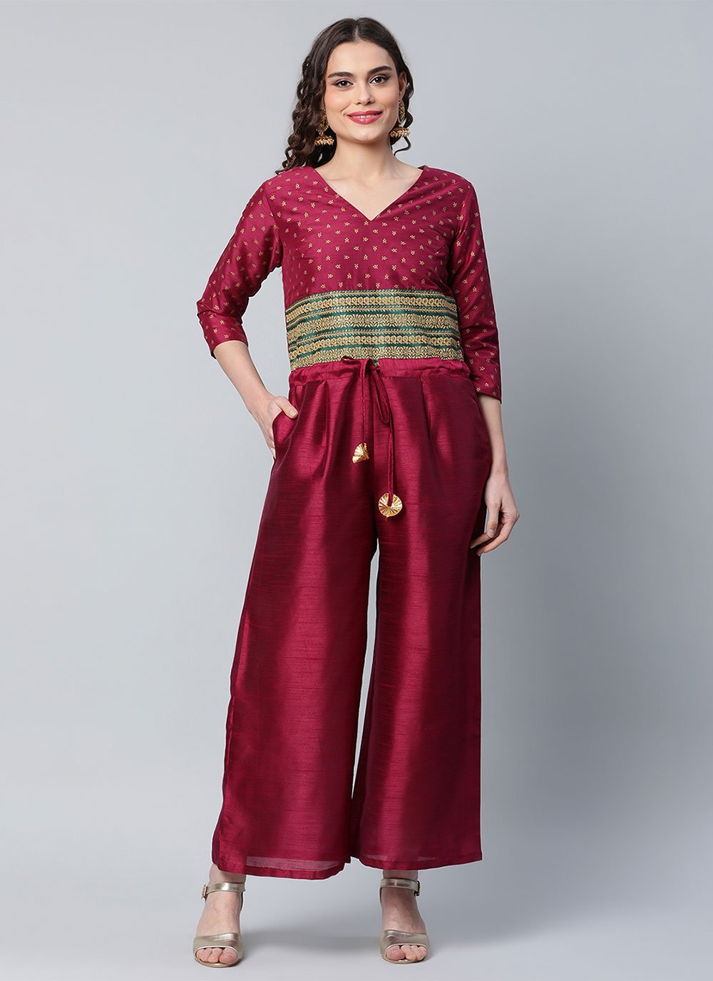 Designer Kurti Crepe Silk Maroon Print Kurtis