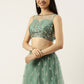 Lehenga Choli Net Sea Green Embroidered Lehenga Choli