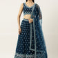 Lehenga Choli Net Blue Embroidered Lehenga Choli