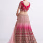 Lehenga Choli Net Pink Cord Work Lehenga Choli