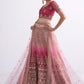 Lehenga Choli Net Pink Cord Work Lehenga Choli