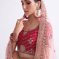 Lehenga Choli Net Pink Cord Work Lehenga Choli